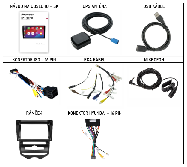 SK_Příslušenství pro Pioneer chytré autorádio Hyundai IX20 auto AC evtech.cz